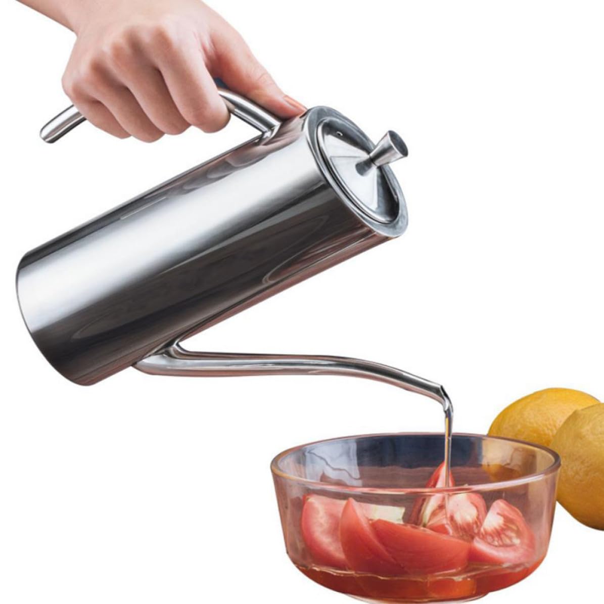 Healvian Dispenser Olio in Acciaio Inossidabile 500ml Bottiglia Antigoccia per Cucina e Ristorante Controllo Olio e Contenitore per Condimenti Liquidi
