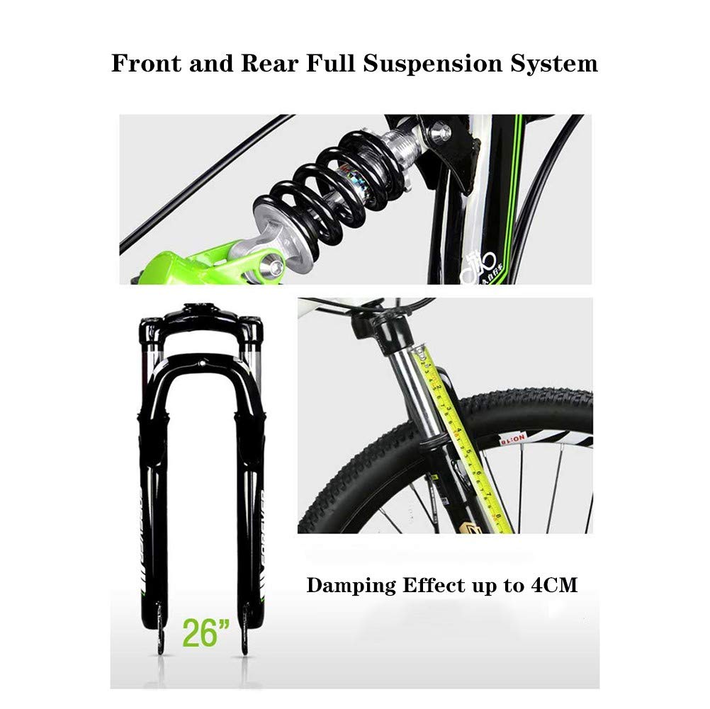 Pliable Vélos de Montagne,26Inch 21 Vitesses Léger Adulte Folding Bike avec Double Frein à Disque,Cadre en Acier Carbone VTT Vélos pour Homme et Femme