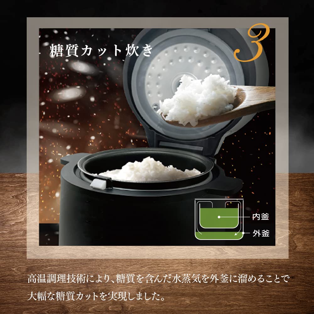 未使用品★ ファジー技術でふっくら炊き上げる、多機能マイコン炊飯器 Amazon | [山善] 炊飯器 3合 ひとり暮らし用 マイコン式 糖質カット