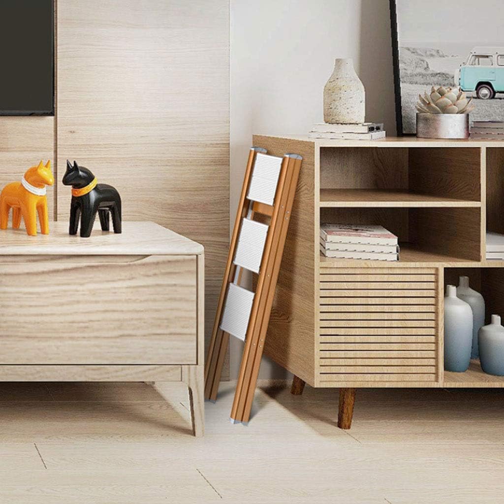 OKUOKA Ladders,Step Ladder Household Folding Multifunctional Thickening for Indoor Dual-Use Portable Telesaluminum Three-Step Ladder Herringbone Stepladder Ladder Stepladder/5Step