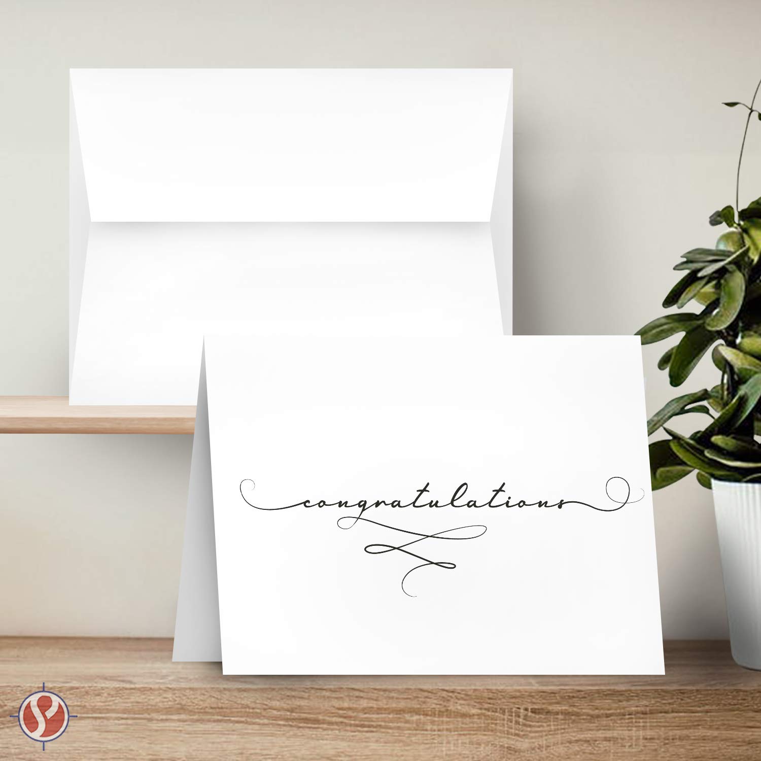 Tarjetas de felicitaciones con sobres, interior en blanco – tamaño de la tarjeta: 4.25" x 5.5" plegado | 25 tarjetas de felicitación y 25 sobres por paquete