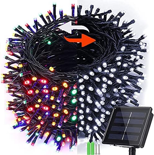 Photo voltaic String Lights Out of doors, Colour Altering 72ft 200 LED Multicolor & White Tree Lights, Waterproof 11 Lighting Modes Photo voltaic Powered Twinkle Lights Out of doors for Yard, Backyard, Get together, Vacation Decorations