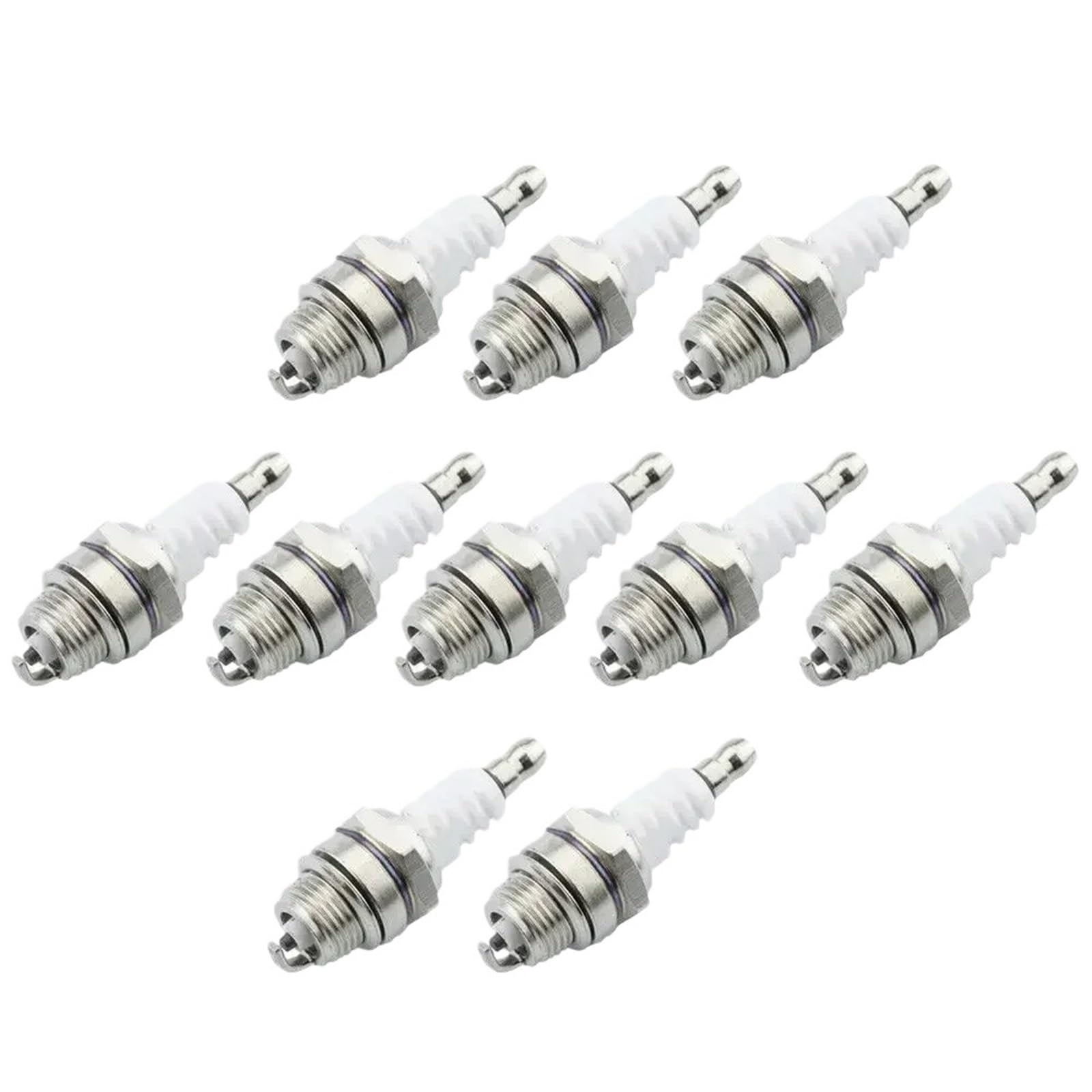 Lot de 10 bougies d'allumage L7T for débroussailleuses, tronçonneuses, tondeuses à gazon, taille-haies, équipements de jardinage durables