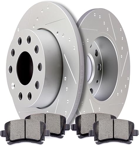 Miniatura 1263 de Kits de frenos y rotores, rotores de freno SCITOO y 8 pastillas de cerámica para 08-12 para Chrysler Town & Country, 08-12 para Dodge Grand Caravan