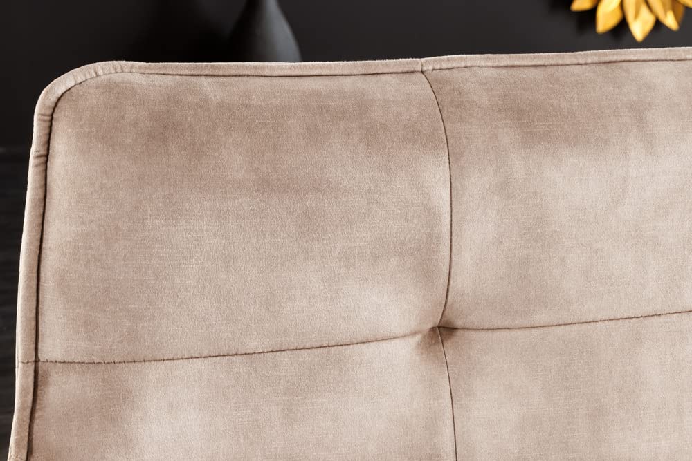 riess-ambiente.de Design Bank Euphoria 156cm Greige Samt im Retrostil mit Ziersteppung