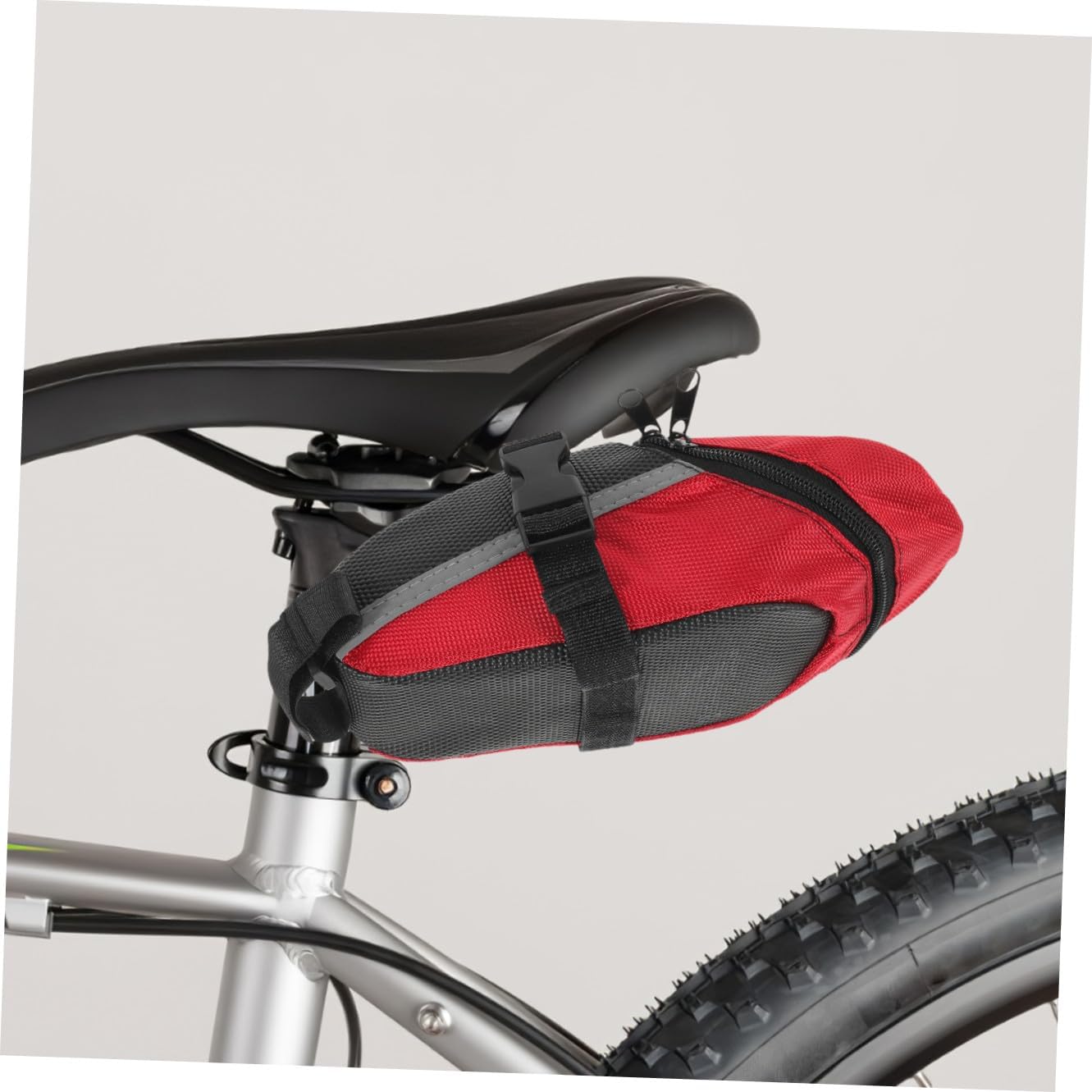 VALICLUD Bike Seat Bag Mountain Bike Saddle Pack Crimson Under-seat Storage Pouch Waterproof Cycling Rear Rack Accessory Outdoor Tool Bag for Bicycle