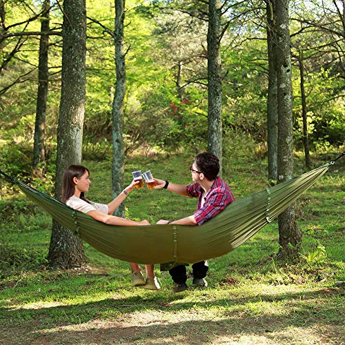 Camping Hammock 2 Person Hammocks With Net, Tent, Tree Straps Heavy Duty Waterproof Lightweight Nylon Portable Hammock For Hiking Outdoor Travel Beach Survival Backyard #TOP4