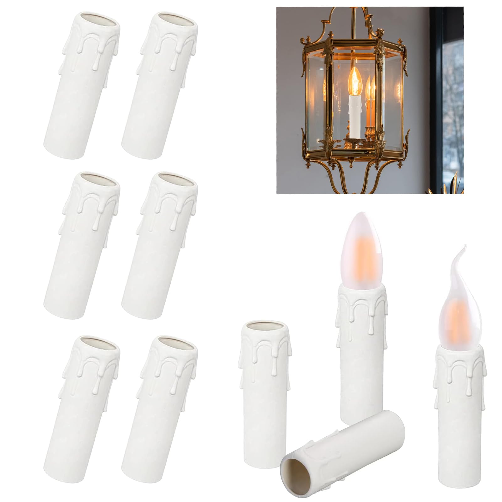 18 Pièces Tubes De Bougie Avec Goutte Jubaopen - Douilles Plastique Pour Lustres Et Décorations Noël