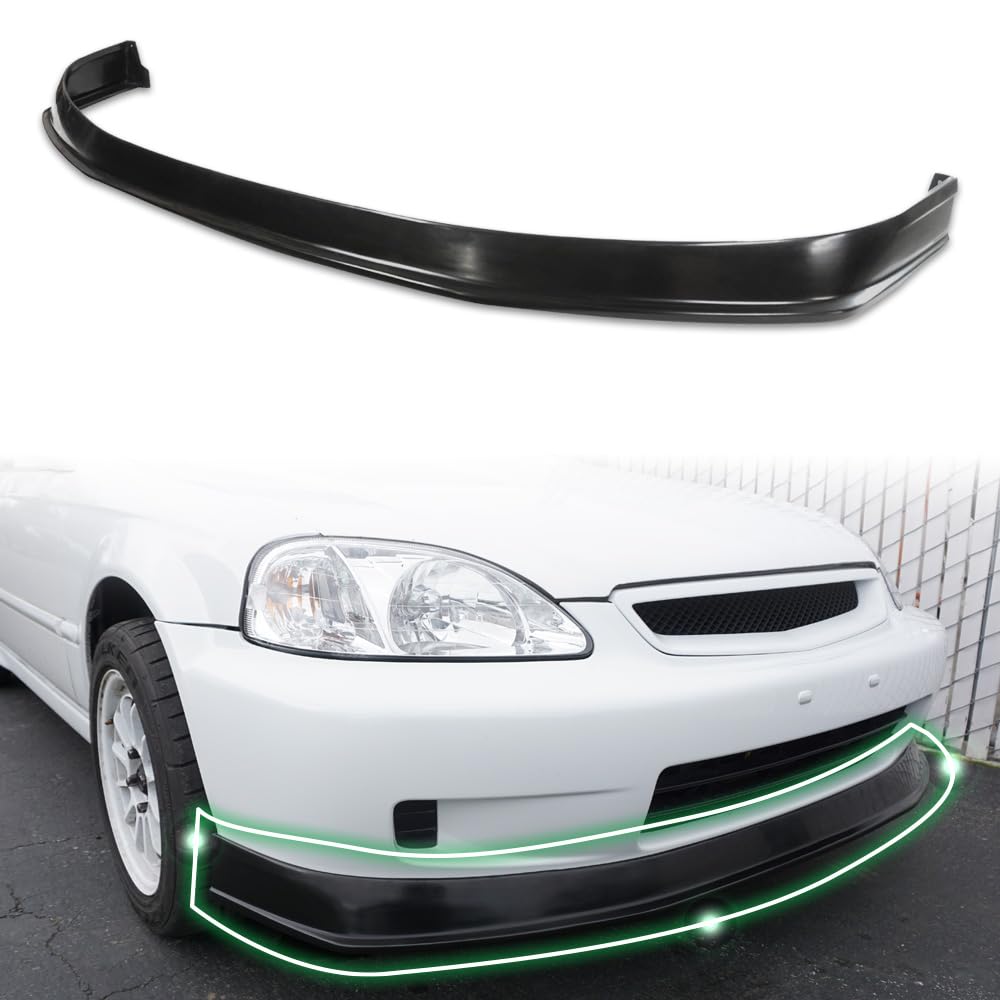 746756432817 Compatible with 1999-2000 Honda Civic Black JB Style PU Front Bumper Lip Splitter Spoiler