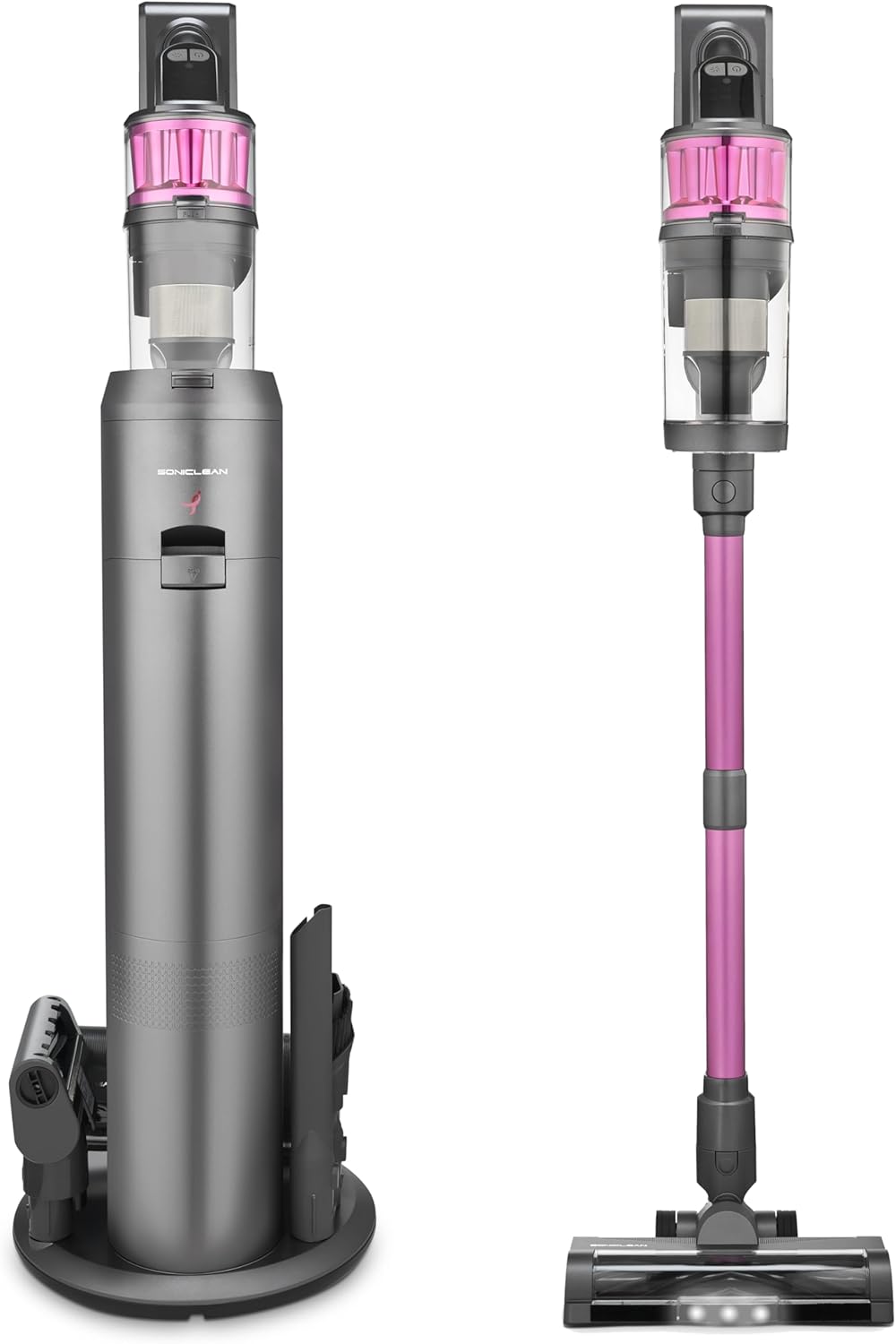 Soniclean STV-3 Cordless Vacuum Cleaner with Auto-Empty Base Station - Clean for The Cure® - Special Edition for Breast Cancer Awareness & Research (Susan G. Komen®)