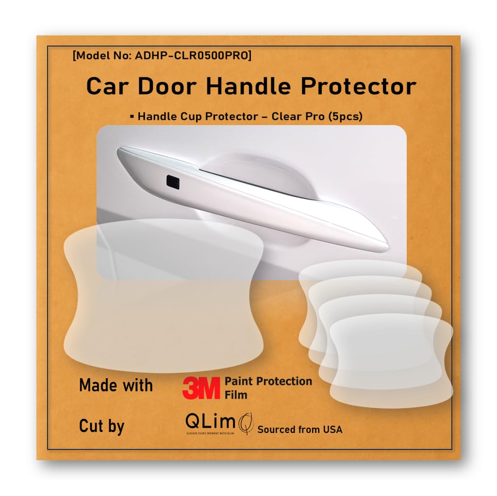 3M Car Door Handle Cup Protector/Sticker/Guard 3M PPF (Paint Protection Film) Pro Series Clear (Clear) Anti-Scratch Universal Fit for Most Cars (Clear Pro/5pcs)