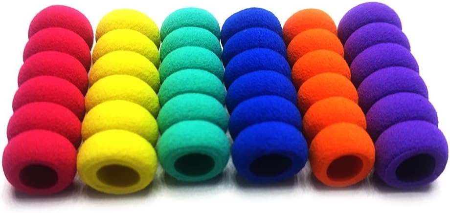 6 Pcs. Pencil Grips, Soft Cushioned Foam, Assorted Colors