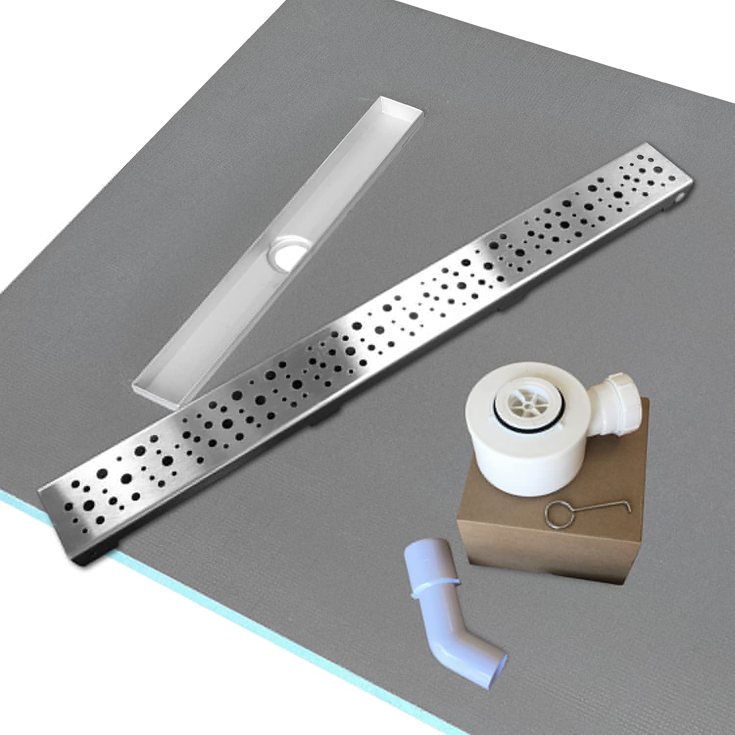 Wetroom Shower Tray - 1000 x 1000mm + Option 5 Fast-Flow Linear Drain Kit