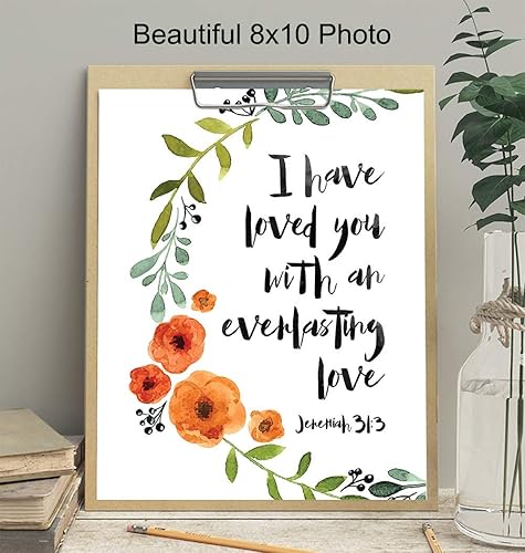 Miniatura 3 de Love Bible Verse - Religious Christian Scripture Wall Art - Home Decor, Decoration for Bedroom, Living Room, Church - Romantic Gift for Women, Men,