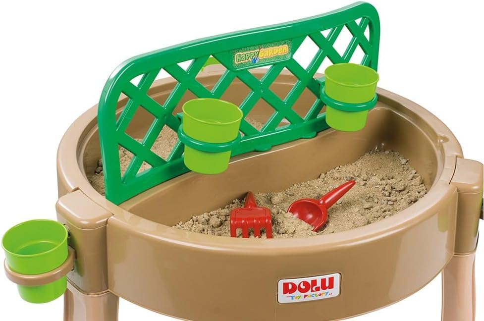 DOLU: 4-in-1 Activity Table: Gardening, Sand, Water, Creativity - Brown & Green - Play Table W/Garden Bed & Toy Accessories, Toddlers & Kids Ages 2+