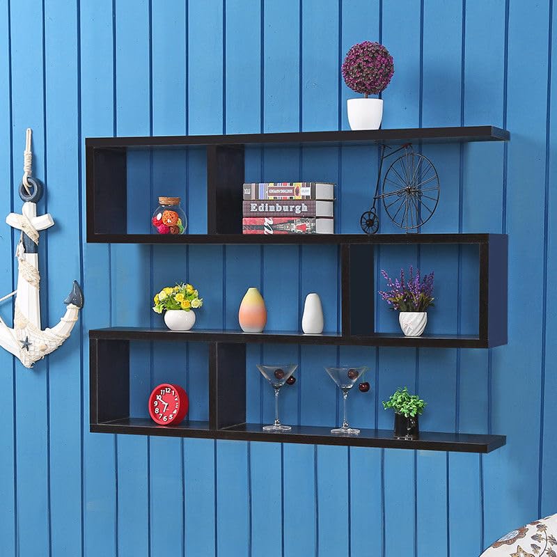 Image of Wall Mount Floating Shelves for Books Shelf, Antiques, Organizer, Storage - DIY - MDF (Wenge)