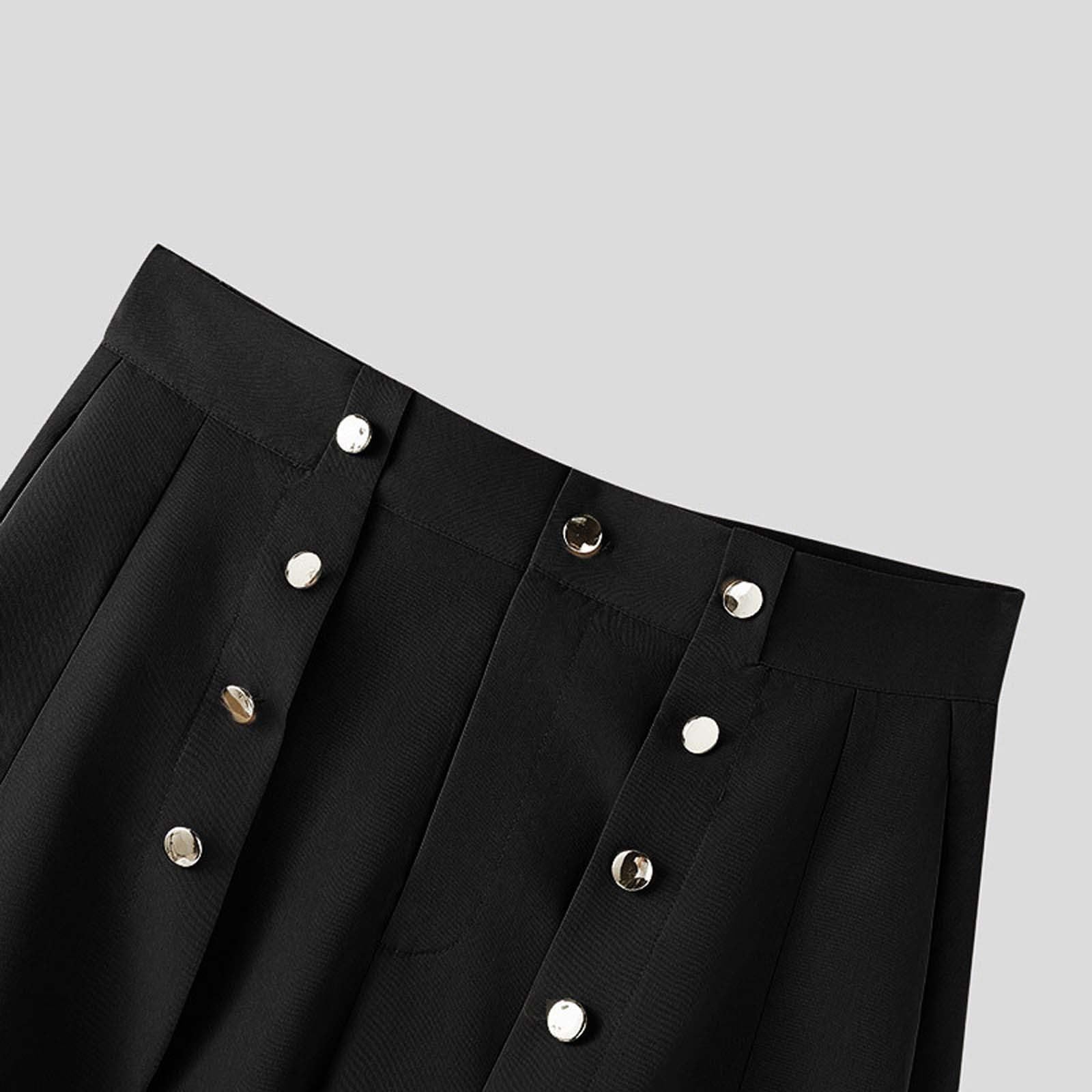 Pantalon pour homme avec panneau de jupe spectaculaire - Combinaison de jupe avant-gardiste - Modèle extravagant avec boutonnière