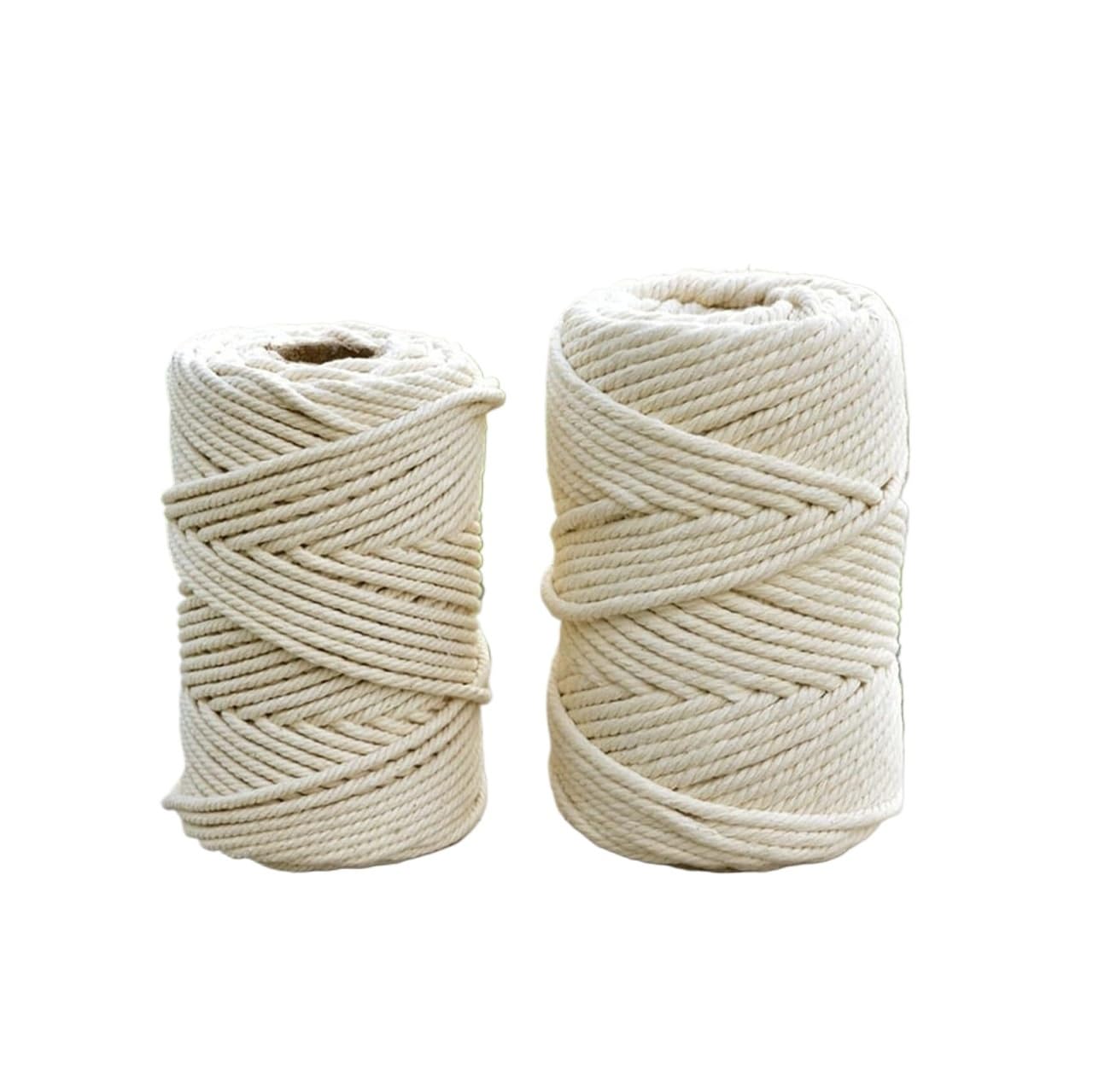 Cuerda de macramé Cordón de macramé Trenzado algodón (1-10 mm), Color Beige y Blanco(8mmx50m)
