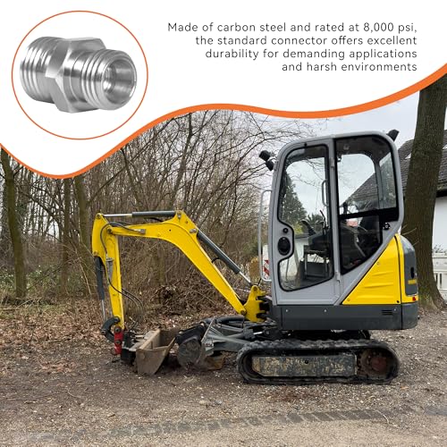 Image of 4 Pcs M14 to M16 Carbon Steel Fittings Adapters 115757 | Hydraulic Attachment Fittings, Converter for Mini Excavators Connector | Compatible with AGT, TPM, VICSEC, FFIndustries, Miva, Machpro