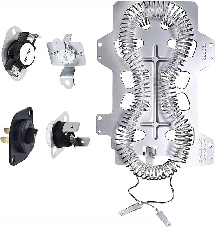 Heater DVE50R5400V DVE50T5300C DVE52A5500C DVE52A5500W Dryer Heating Element for Samsung DVE50B5100W DVE50N7350W DVE50R5200V Thermostat, Thermal Fuse