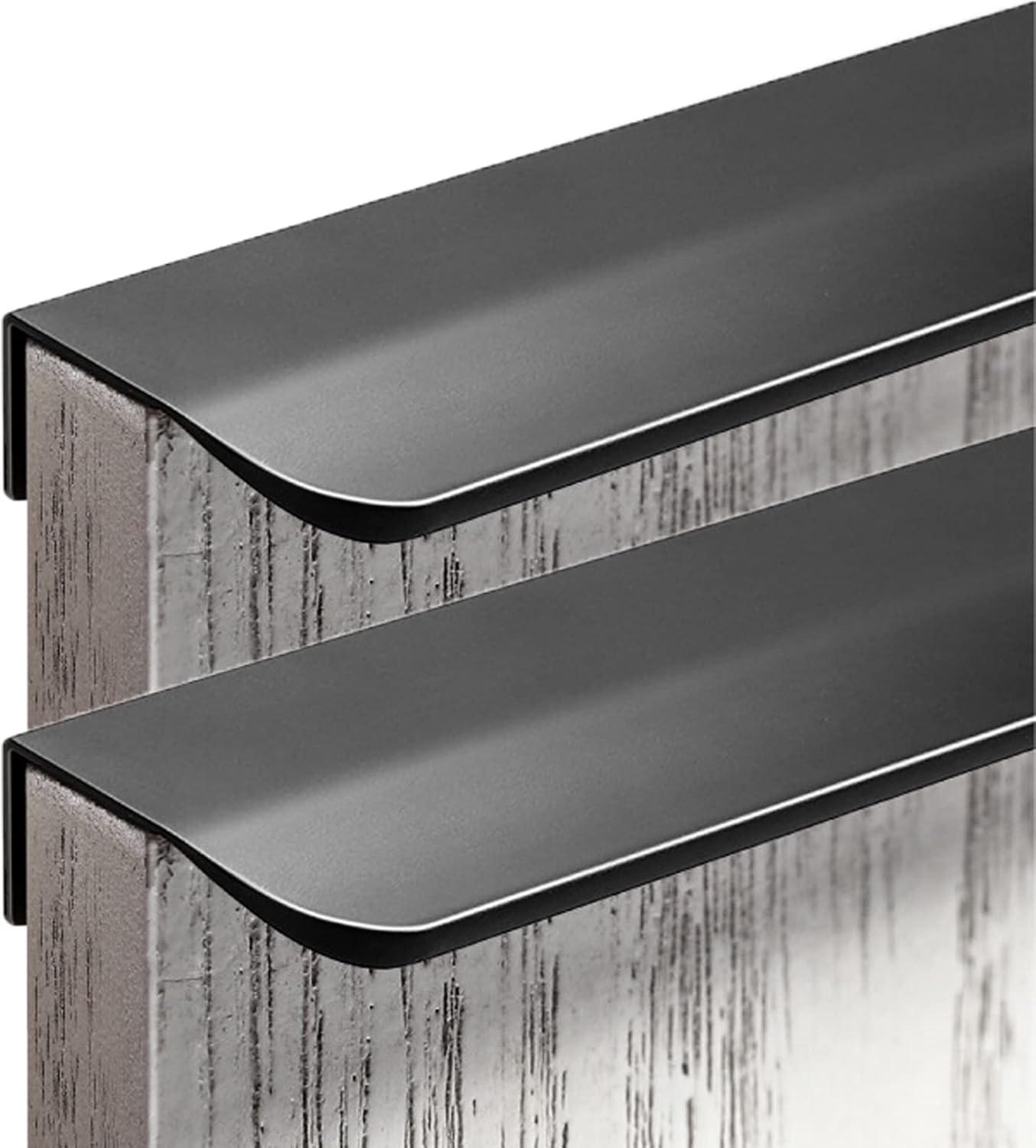 Versteckte Schrankgriffe Versteckter unsichtbarer Verdeckte Griffe for Kleiderschrank, Küche, Schrank, Türknauf, Schrankgriff, Fingerkantenzug, Schubladengriffe, mattschwarz, 2 Stück(Overall length 60