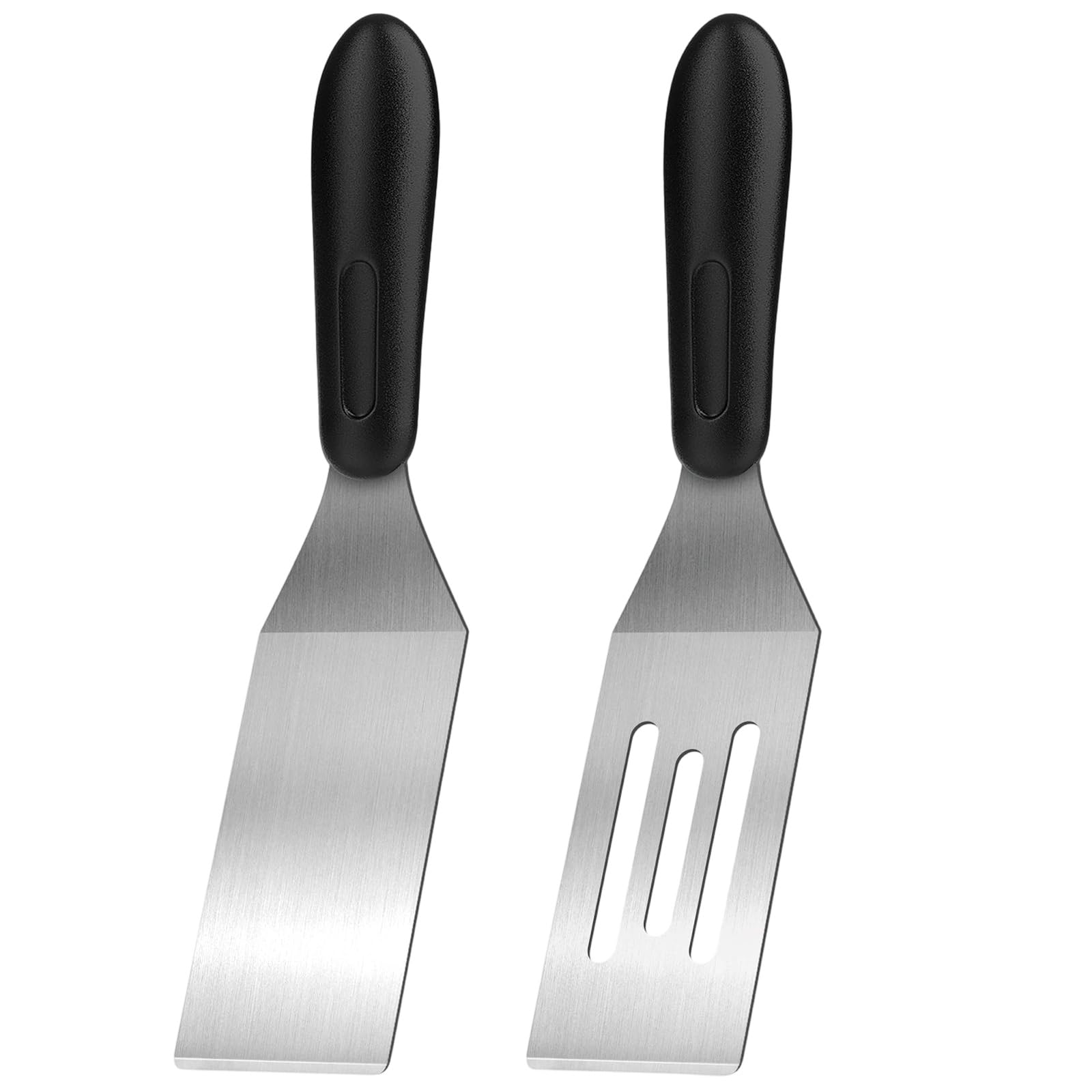 Jazuaiao Of 2 Miniature Nonrust Steel Kitchen Spatulas Feature PP Handle for Safe Cooking and Compact Storage Nonrust Steel Spatula