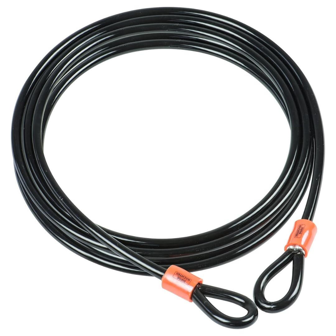 BURG-WÄCHTER Sicherheitskabel mit Ösen, Ummanteltes Stahlseil (ohne Schloss), Sicherung für Gartenmöbel, Fahrrad, Motorrad, 750 1000, Schwarz, 10 m