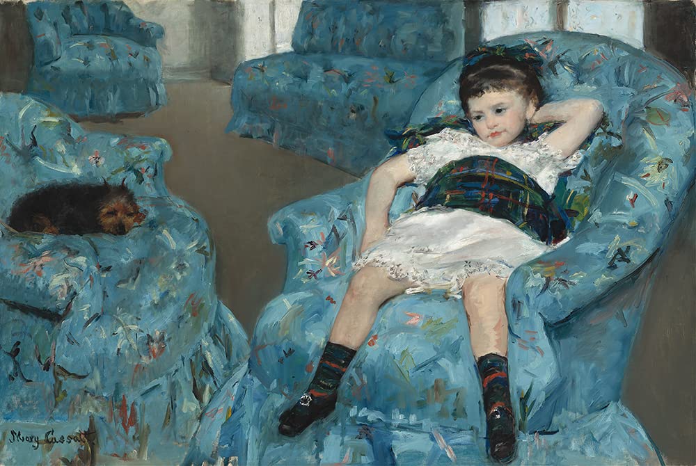B・Charoy、Jeune fille au fauteuil、希少画集画 Amazon.com: ArtDirect Little Girl in a Blue Armchair (1878) 10x7