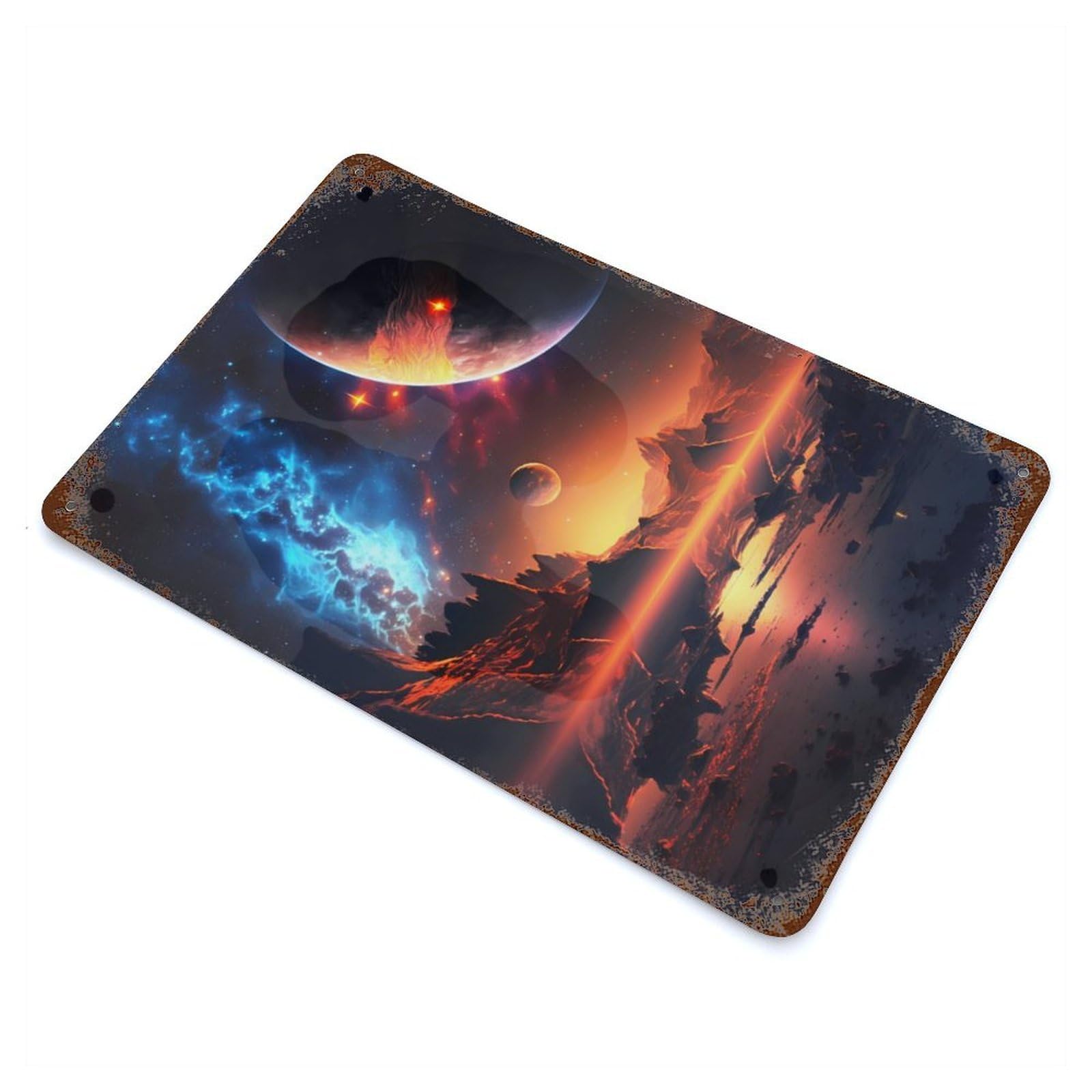 Decorative Tin Sign Cosmic Symphony 11.8"x7.9", Novelty Wall Decor for Shed, Workshop And Garage Wall Decor