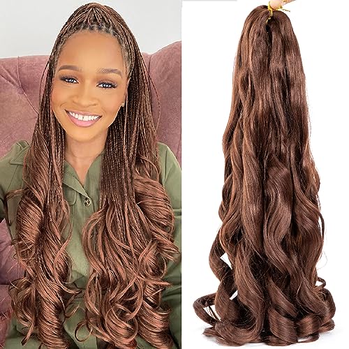 8 Packs French Curly Braiding Hair 22 Inch Pre Stretched Braiding Hair Loose Wave Spiral Curl Braids Crochet Hair with Curly Ends for Black Women by Originea...