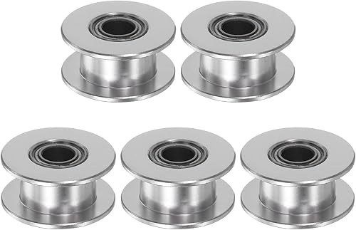 Miniatura 7 de HARFINGTON 5pcs 2GT Polea tensora 0.197 in diámetro 0.709 in diámetro correa dentada de aluminio sin dientes para 0.433 in ancho cinturón 3D