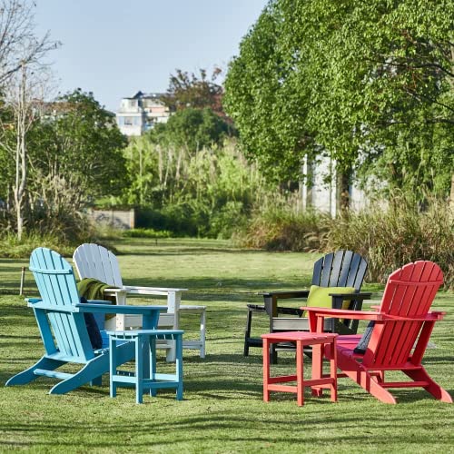 Kisun Outdoor Side Table For Garden, Porch, Beach With Adirondack Use Indoors And Outdoor(Red) #TOP6