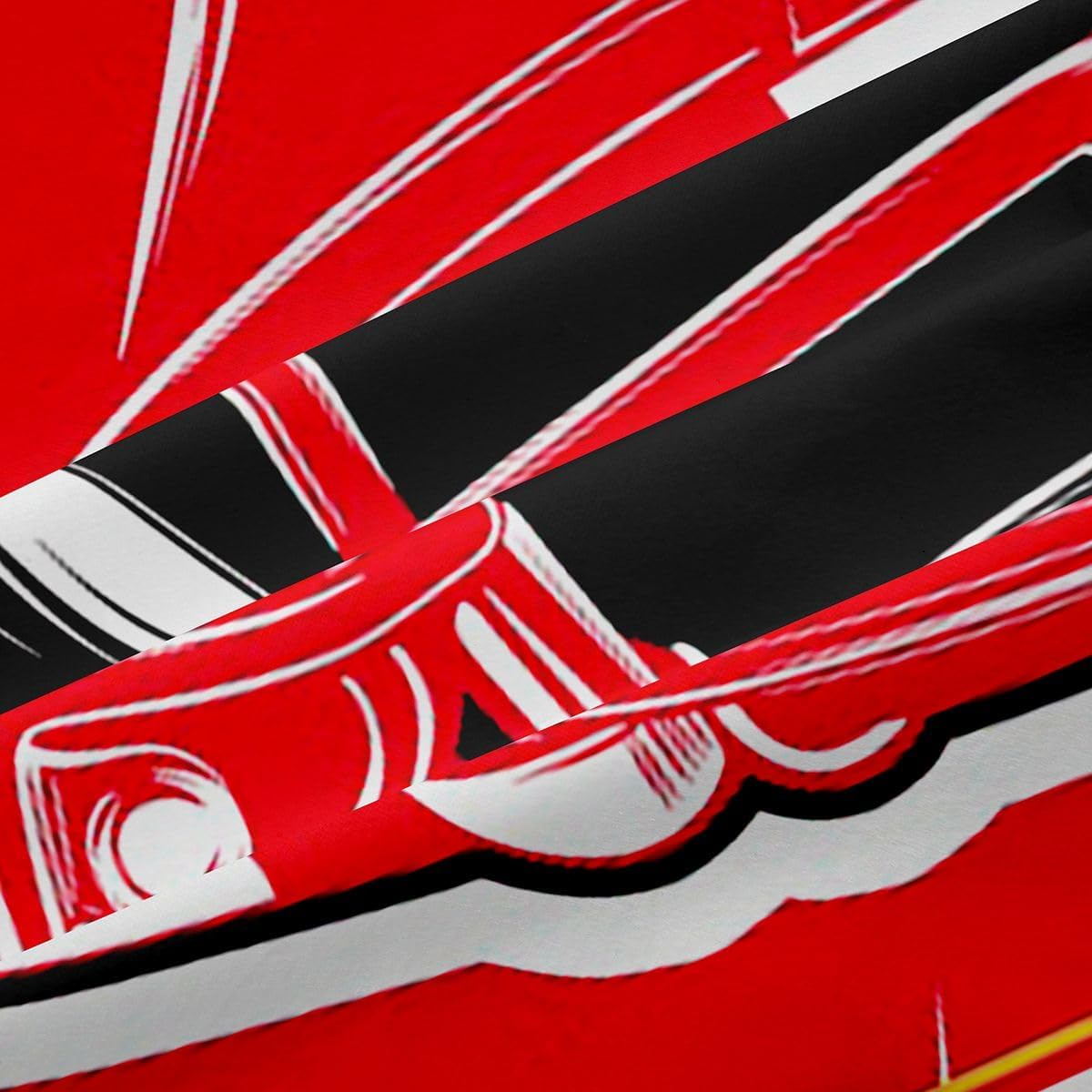 Erosebridal Boys Football Window Drapes Curtains, Gridiron Window Treatments for Kids Sports City Themed 50% Blackout Curtains 38''Wx54''L, Red Yellow Seasonal Color