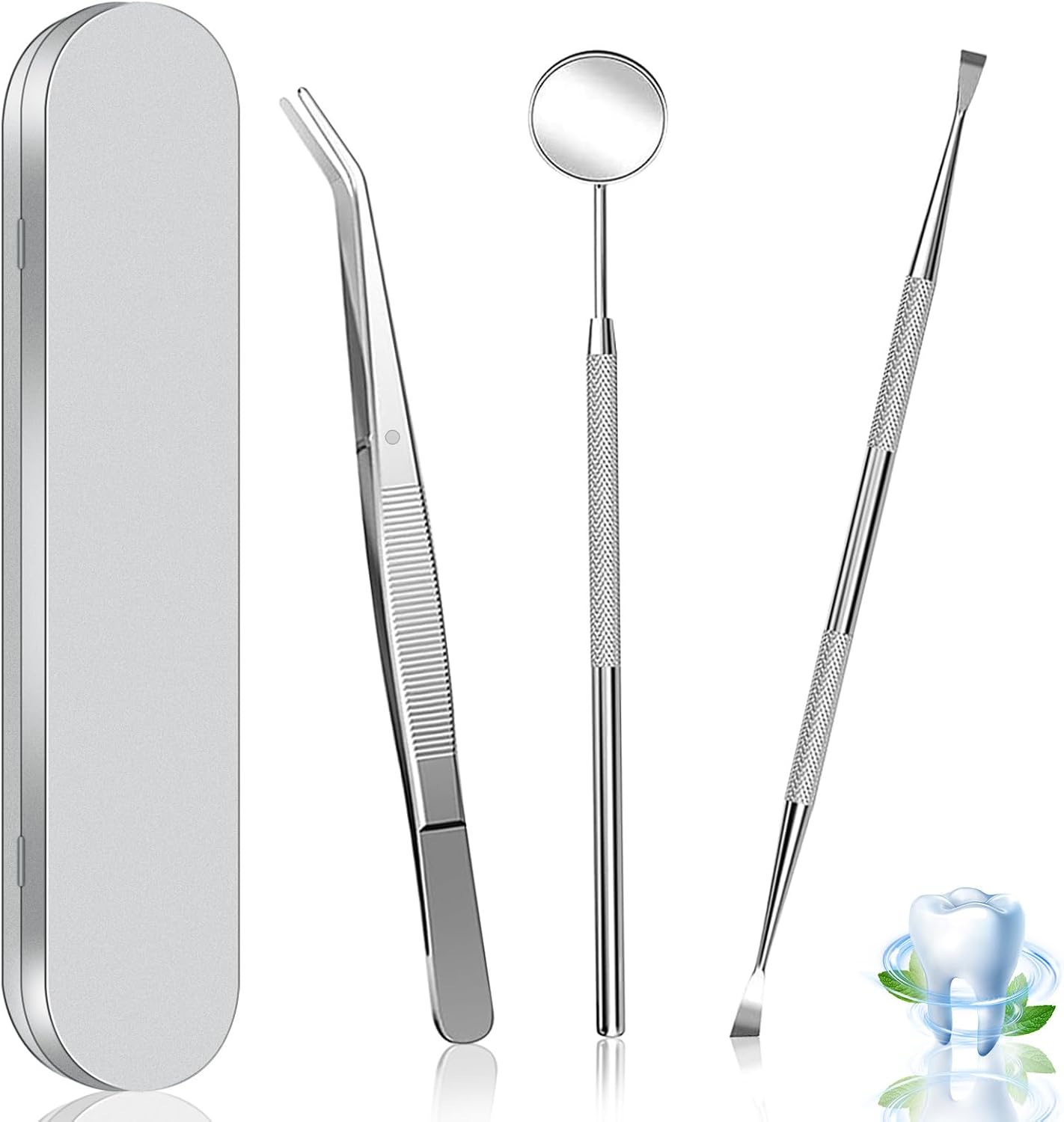 Dental Tools, Dental Pick Stainless Steel Teeth Cleaning Tools with Case