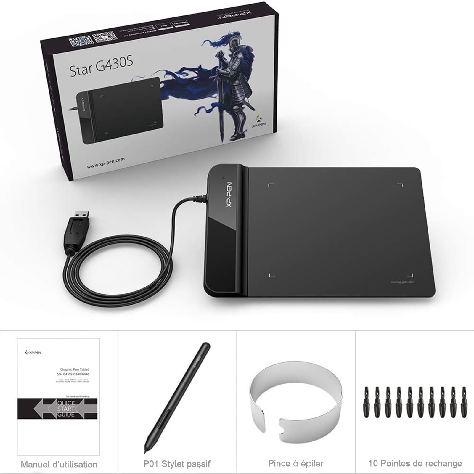 XP-Pen G430S Tablette Graphique 4x3 Pouces Stylet 8192 Niveaux