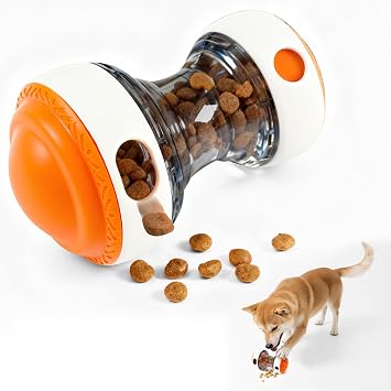 dessports Dog Puzzle Toy - Adjustable Treat Dispensing Ball Food Dispenser Slow Feeder, Puppy Enrichment Training Toy Pet Interactive Chase Toys for Small Medium Dogs to Keep Them Busy
