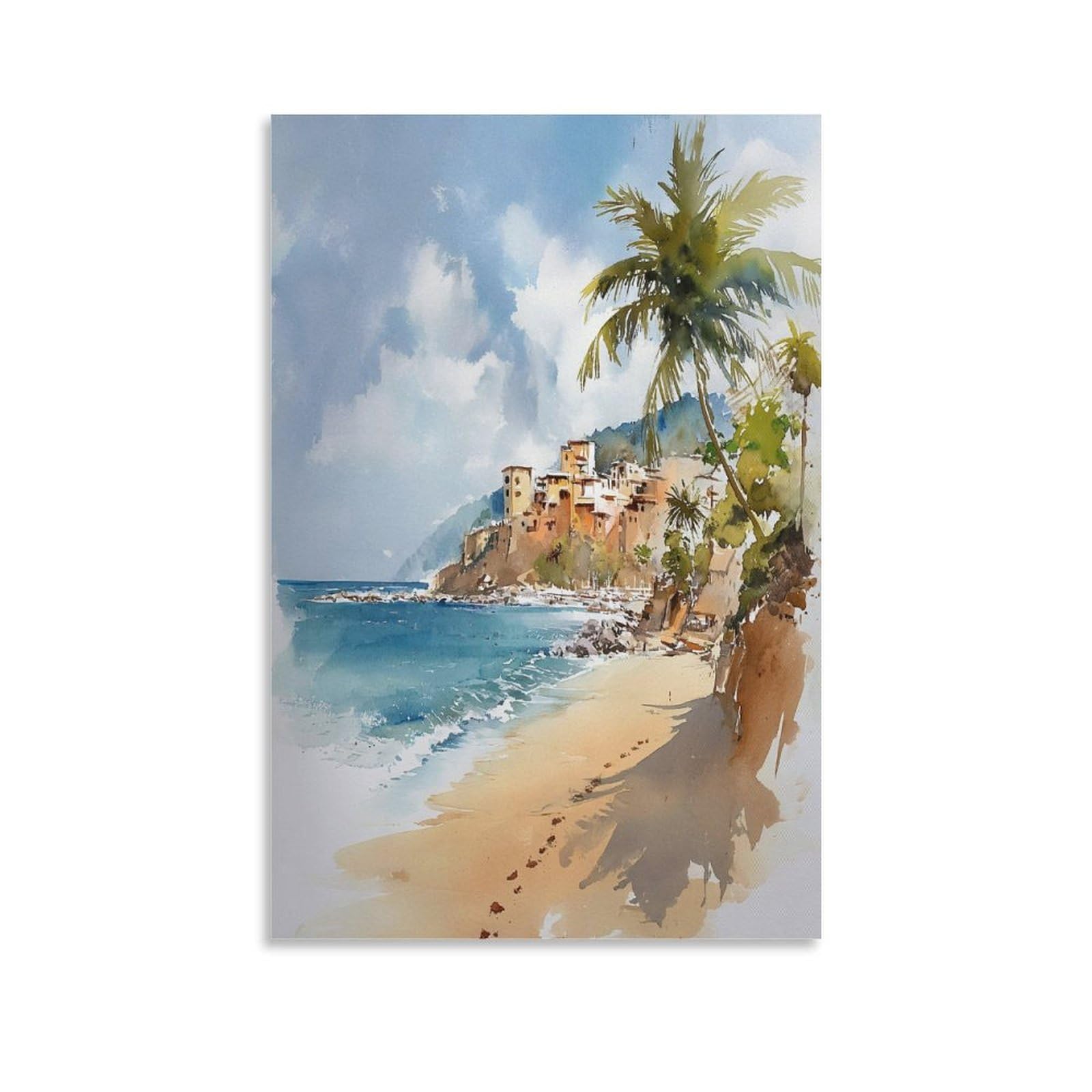 Playa Del 24x36inch(60x90cm) Vintage Travel Poster Watercolor Canvas Art