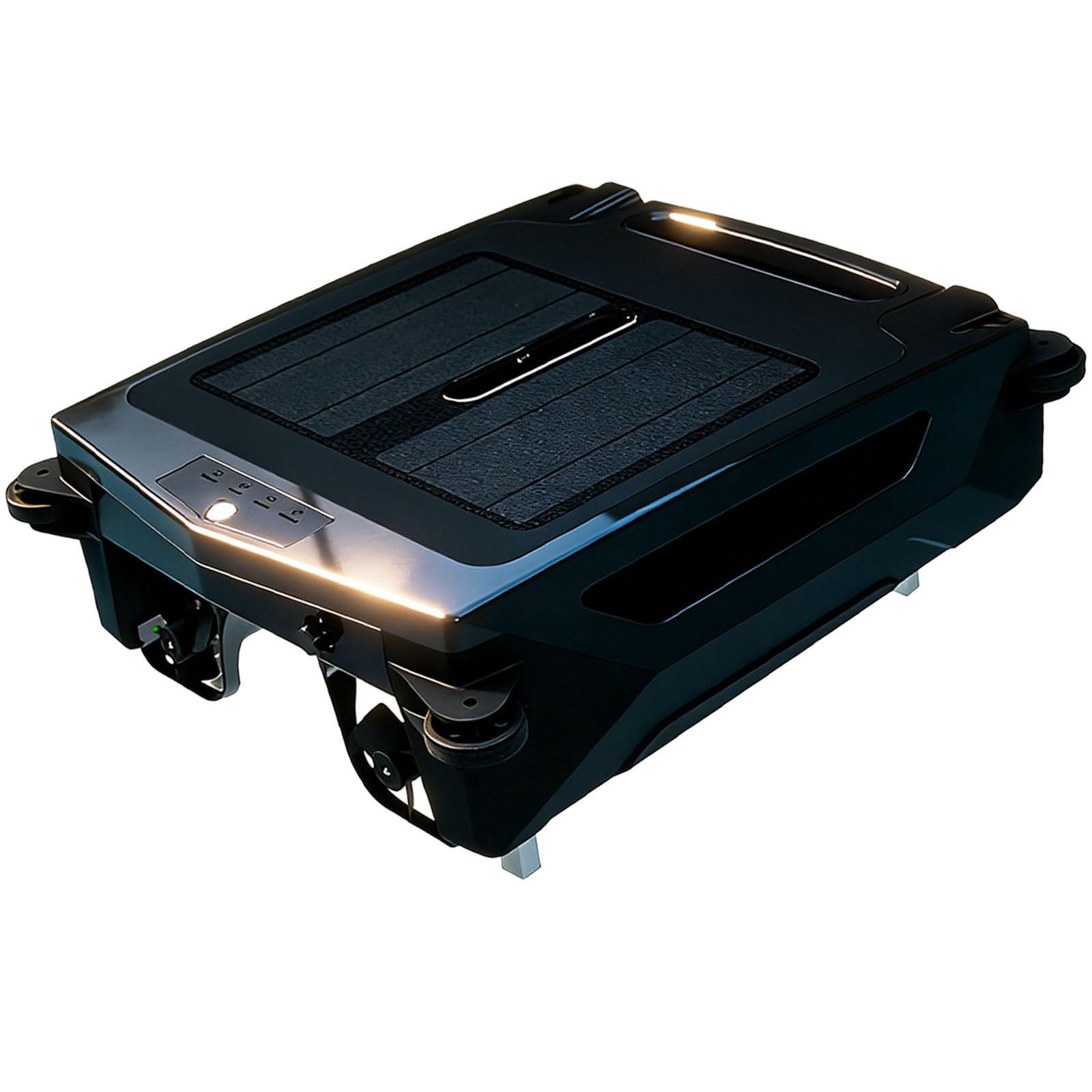 SOTIKARERY Solar Powered Automatic Robotic Pool Skimmer Cleaner,Brushless Motor,with Auto Obstacle Avoidance, Pool Vacuum with Dual Charging / 2 Mode for All Swimming Pools
