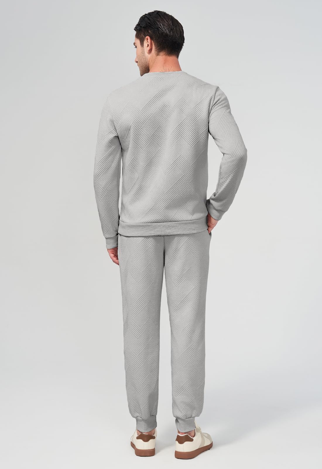 KUYIGO Set tuta da allenamento da uomo in 2 pezzi Felpa traspirante in cotone Pantaloni da jogging con coulisse Palestra Corsa Abbigliamento da allenamento S-2XL