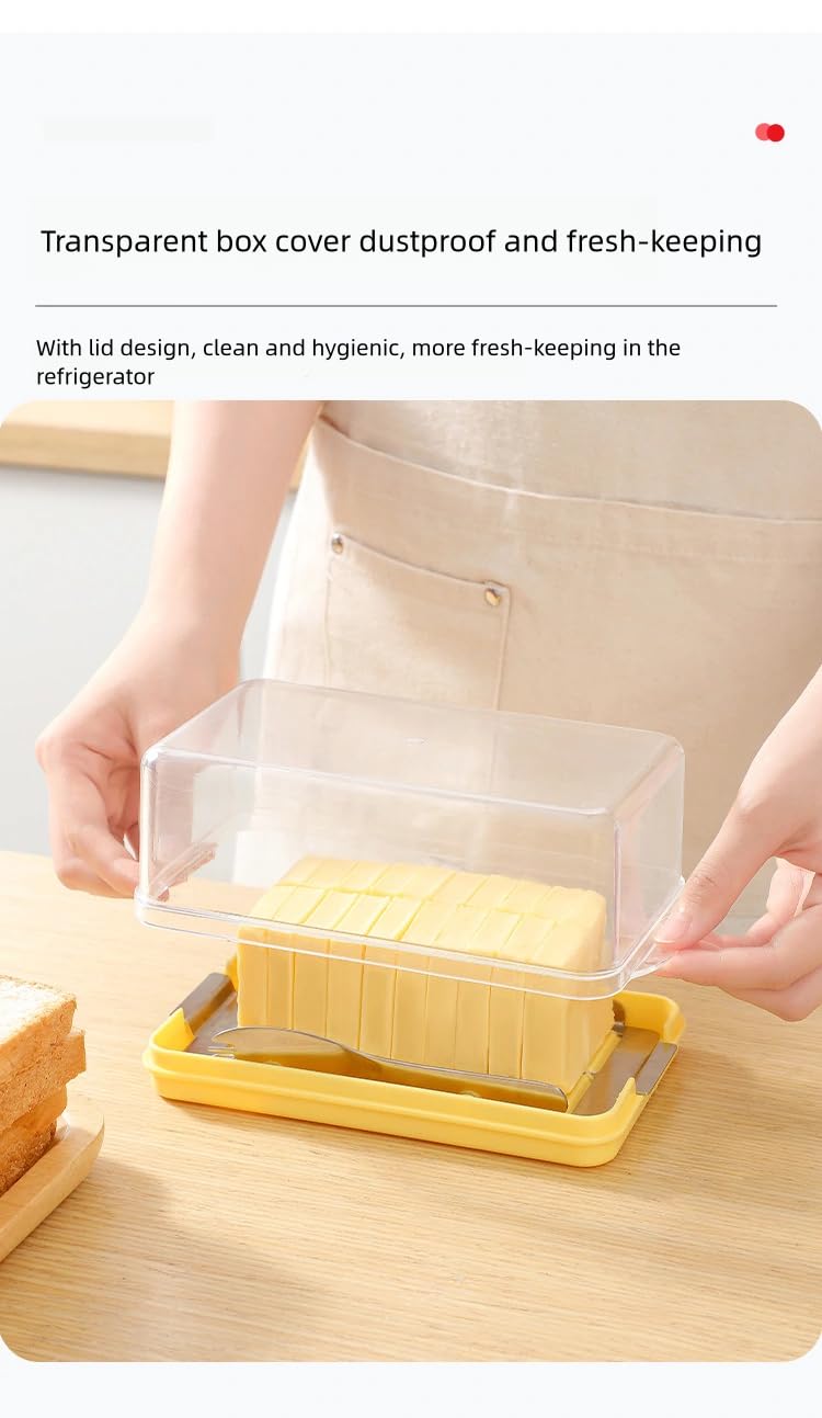 Butter Slicer Cutter Stainless Steel, Stick Butter Container Dish with Lid for Fridge, Butter Slicer Container Easy Storage and Cutting