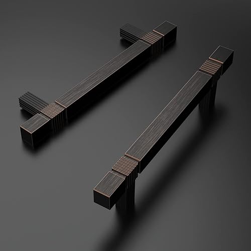 Miniatura 8 de Amerdeco Paquete de 10 tiradores de gabinete de latón antiguo de 3-34 pulgadas con agujero central para gabinete, manijas de gabinete de cocina para