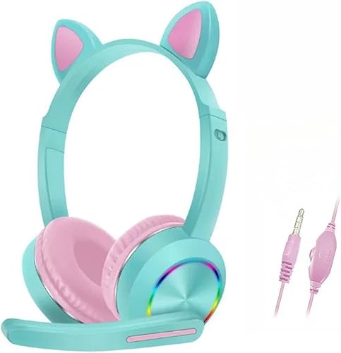 Auriculares para niños con micrófono, IPX4 resistente al agua, control de volumen ajustable de 85 dB94 dB, cable de 5 pies de longitud de 0.138 in,