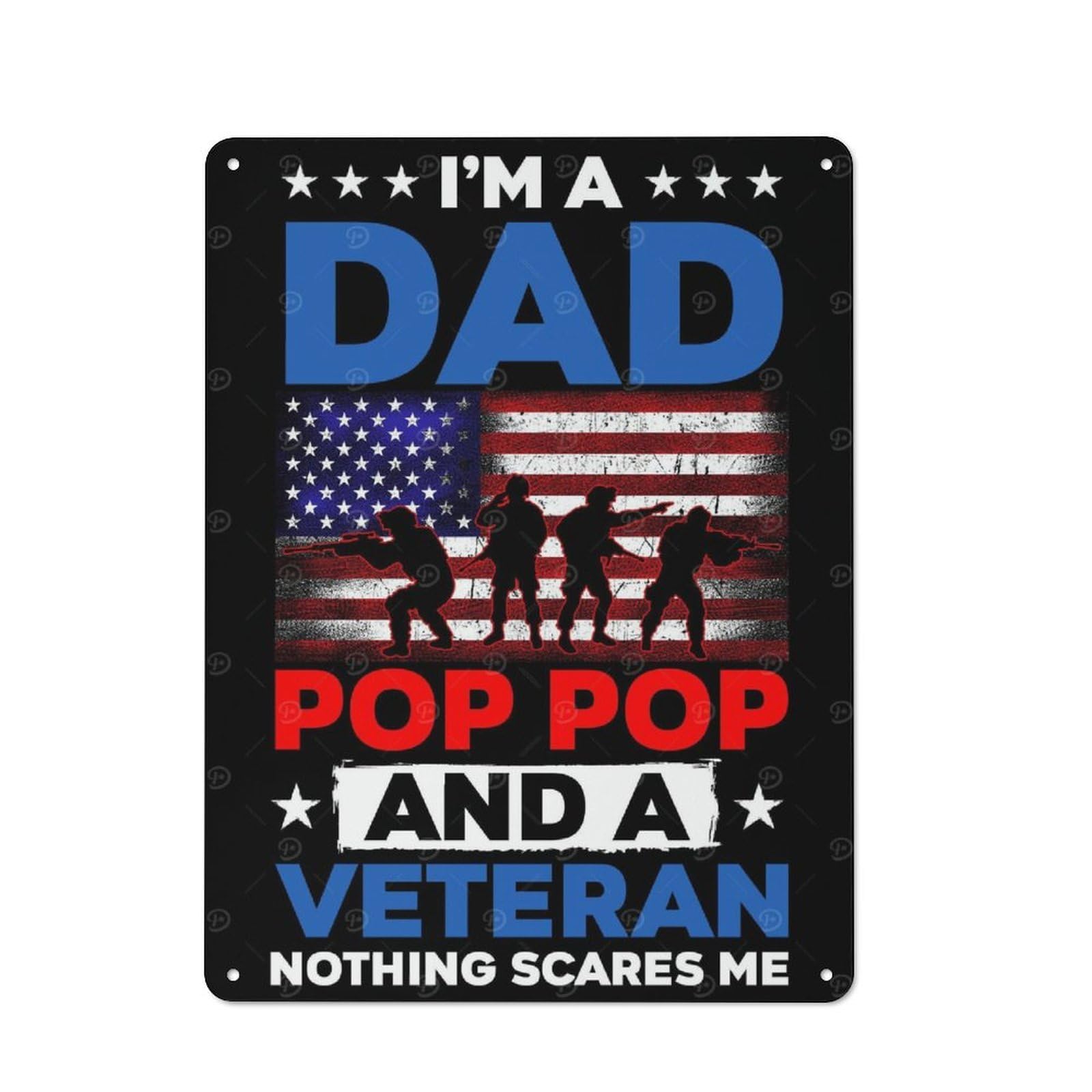 Junmoney Style-11 Metal Plaque 40X30cm With Dad Veteran For Hallway Wall, Rustic Decor, A Metal Wall Feature For Hallways And Entrance Areas