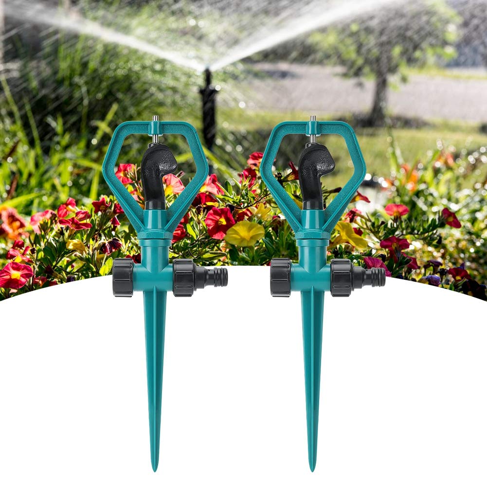 Rasensprenger Gartensprinkler, 2 Set 360 Grad Automatischer drehbarer Sprinkler, geeignet für die Bewässerung in Innenhöfen/Gärten/Rasen/Parks/Gemüsegärten und Anderen Orten.