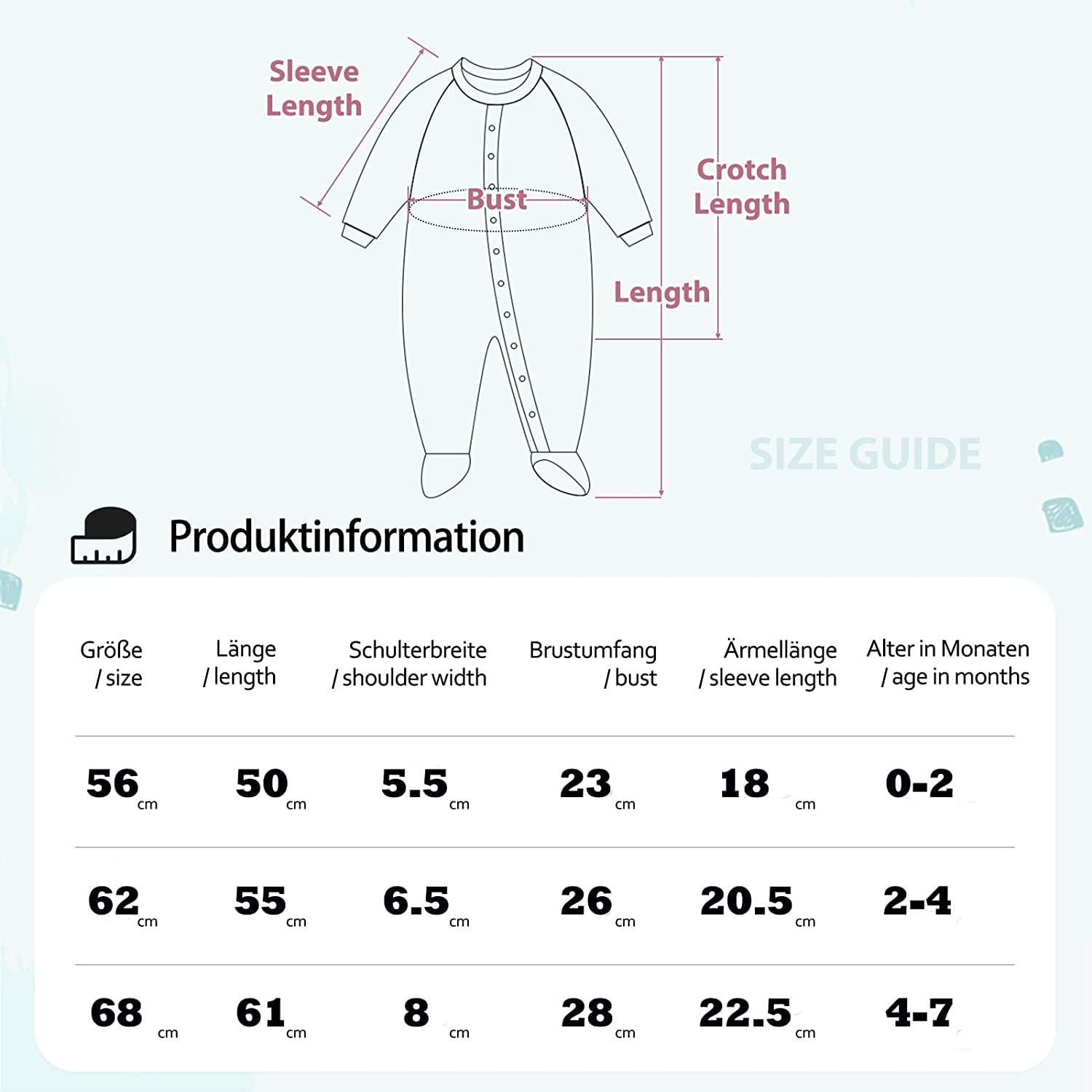 Miracle Baby 3 pièces bébé barboteuses bébé pyjama sac de couchage en coton avec pieds avec boutons Gr. 56 62 68 pour nouveau-né filles