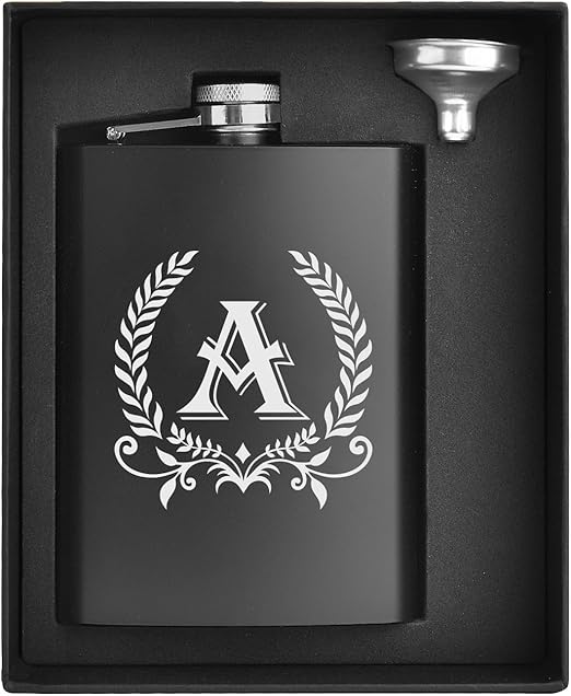 Monogrammed Hip Flask With Funnel In Gift Box By Jonny's Sister - Foto 6