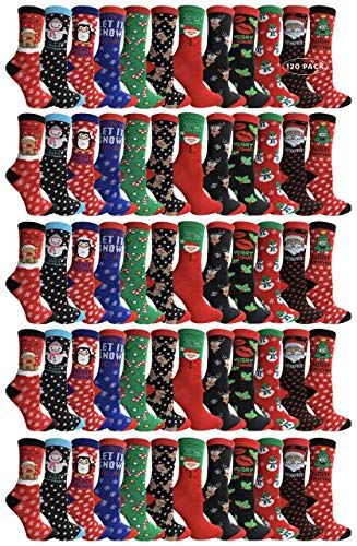 Yacht & Smith Christmas Socks, Novelty Holiday Socks, Fun Colorful Festive, Crew, Slipper Socks