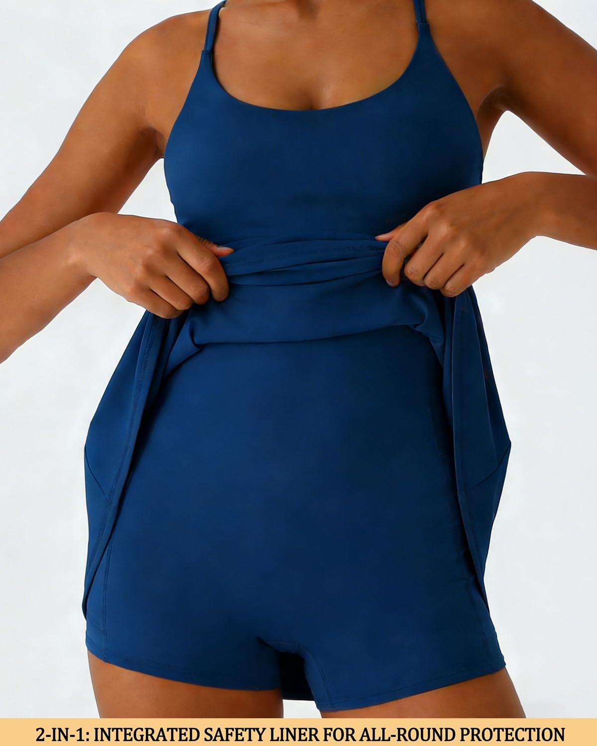 Womens Tennis Dress,Athletic Dress with Built-in Bra & Shorts Pockets Golf Workout Dresses for Women