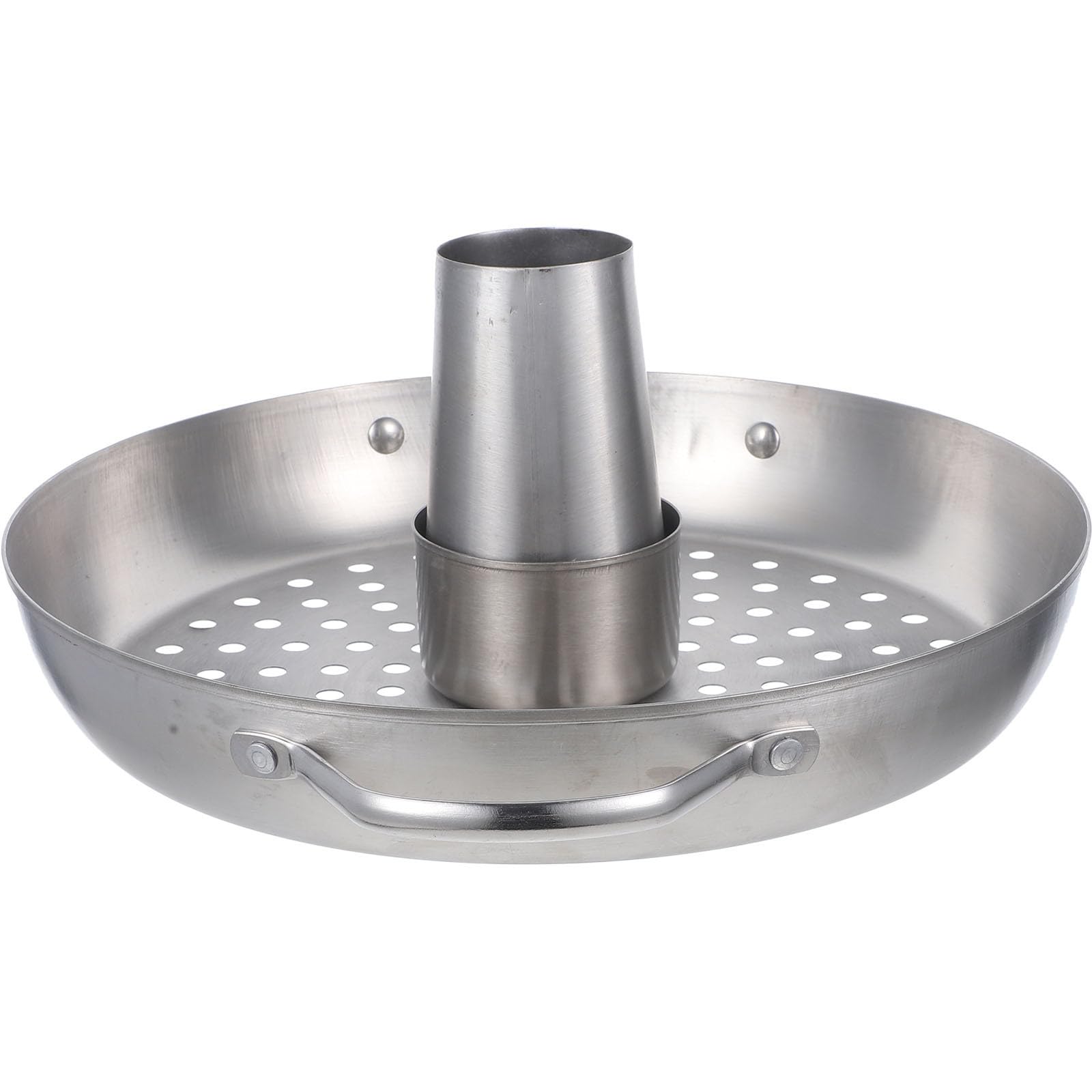 ifundom Supporto per Pollo Arrosto in Acciaio Inox Resistente, Teglia Smontabile Facile da Pulire, per Barbecue e Picnic All'aperto