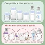 Maymom Screw Lids Aka Travel Caps with Rewritable Sealing Disc Compatible with Avent, Maymom Wide Mouth Bottles; Cap Replace Avent Natural Bottle Sealing Ring and Sealing Disc, 6pcs.